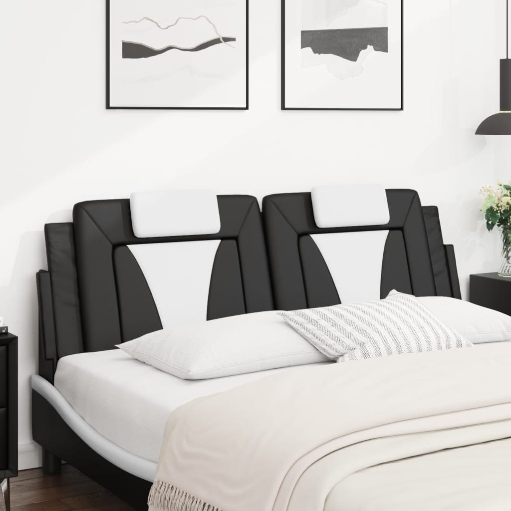 Vidaxl hoofdbordkussen viana 160 cm kunstleer zwart en wit
