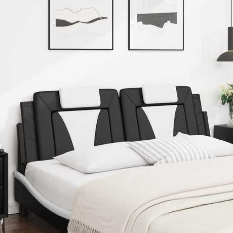 Vidaxl hoofdbordkussen viana 160 cm kunstleer zwart en wit
