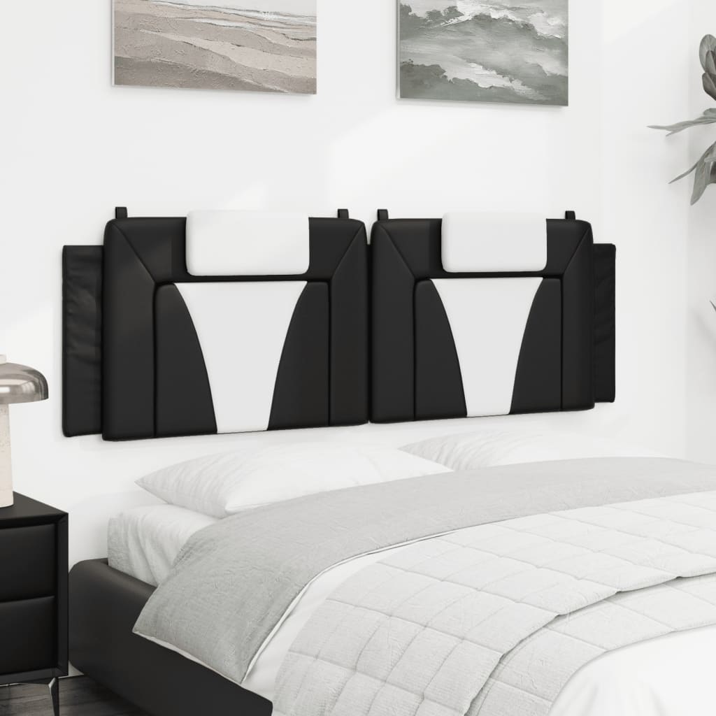 Vidaxl hoofdbordkussen viana 160 cm kunstleer zwart en wit