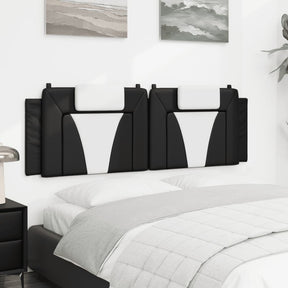 Vidaxl hoofdbordkussen viana 160 cm kunstleer zwart en wit