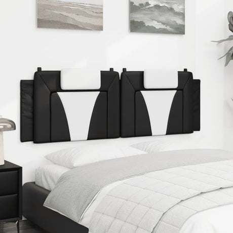 Vidaxl hoofdbordkussen viana 160 cm kunstleer zwart en wit