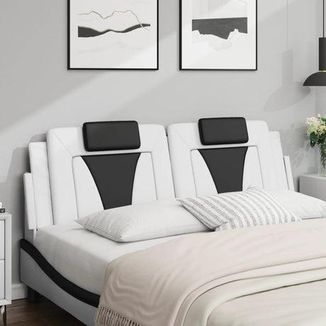 Vidaxl hoofdbordkussen viana 160 cm kunstleer wit en zwart