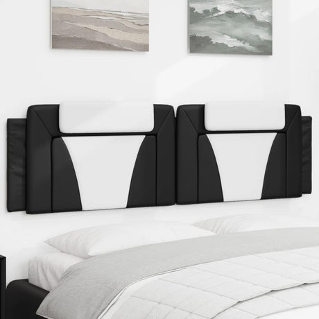 Vidaxl hoofdbordkussen viana 180 cm kunstleer zwart en wit