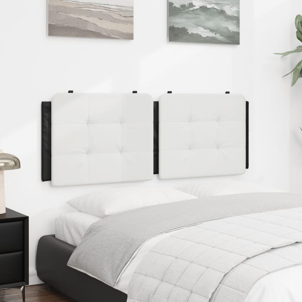 Vidaxl hoofdbordkussen zadar 140 cm kunstleer wit en zwart