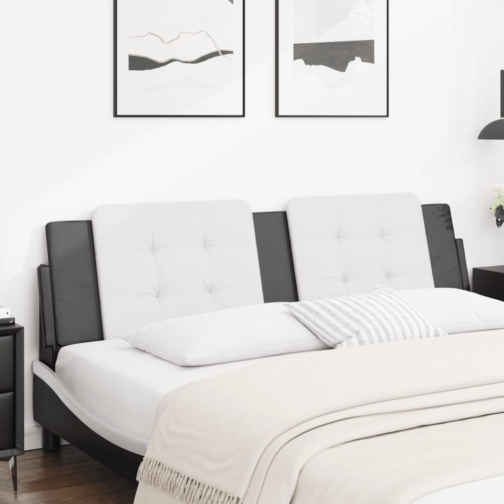 Vidaxl hoofdbordkussen zadar 180 cm kunstleer wit en zwart