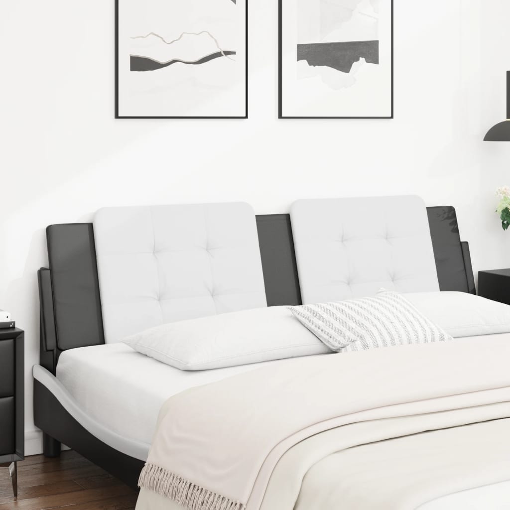 Vidaxl hoofdbordkussen zadar 183 cm kunstleer wit en zwart
