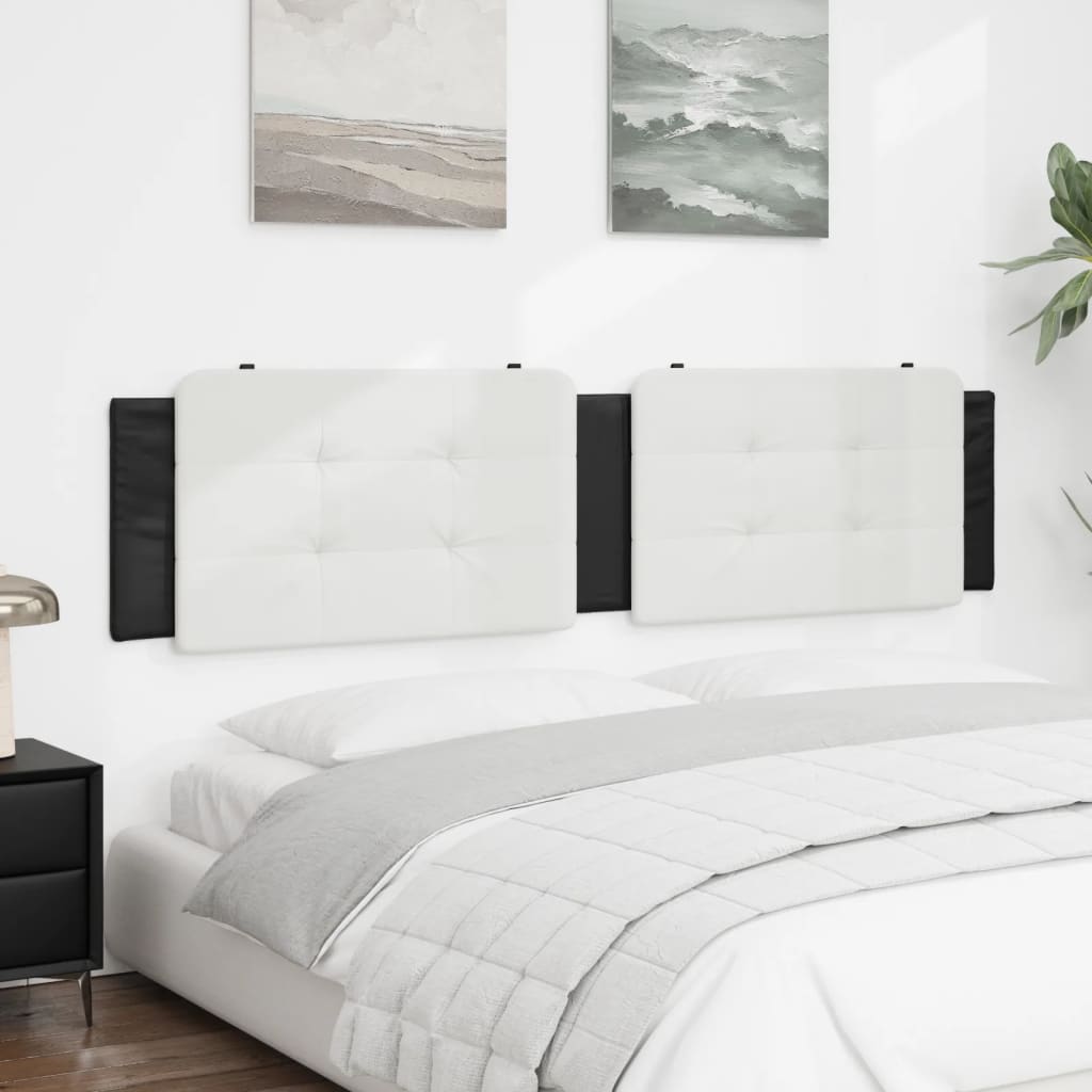 Vidaxl hoofdbordkussen zadar 200 cm kunstleer wit en zwart