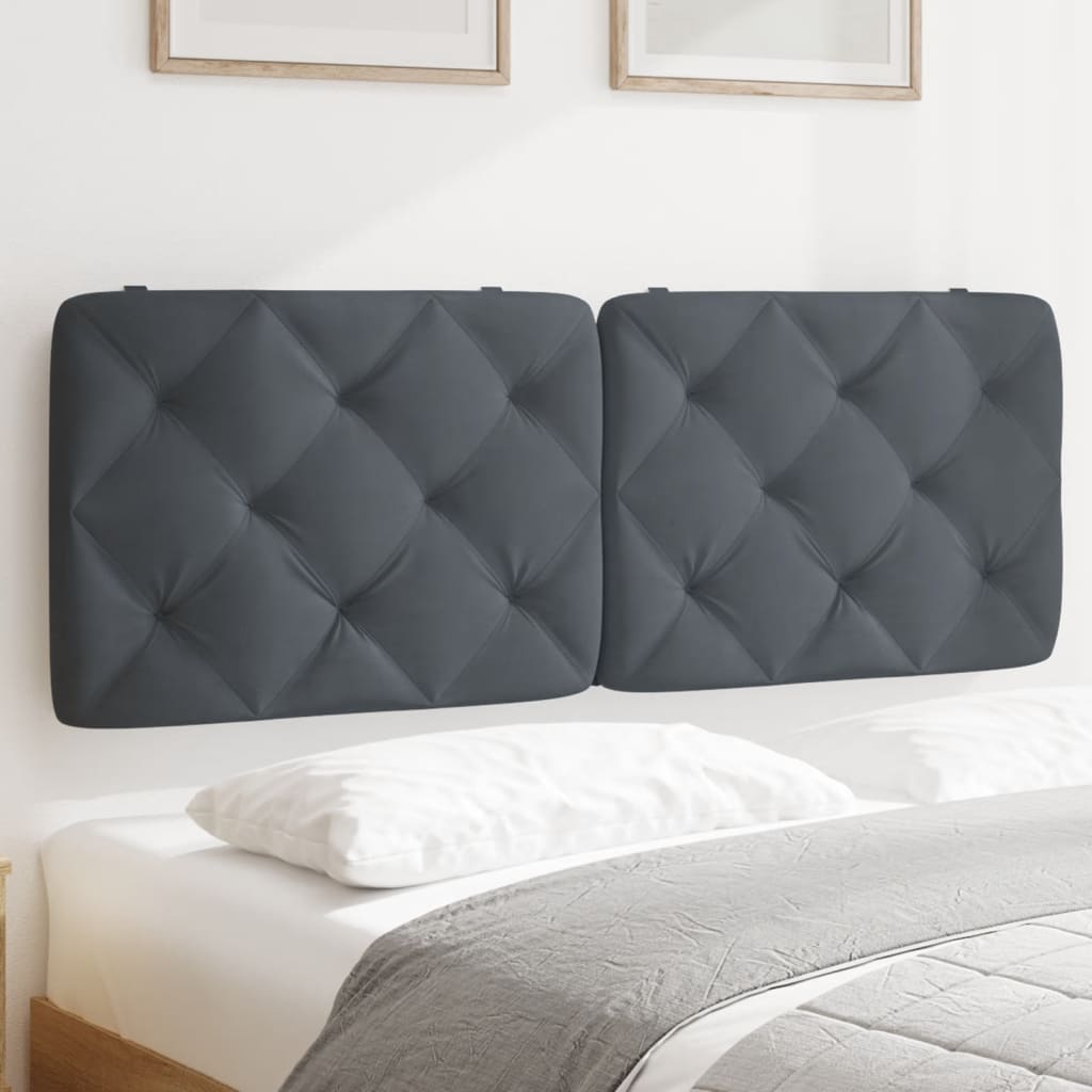 Vidaxl hoofdbordkussen 137 cm fluweel donkergrijs