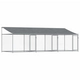VidaXL Hundehütte mit Dach und Türen 6x2x2 m verzinkter Stahl grau