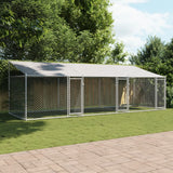 VidaXL Hundehütte mit Dach und Türen 6x2x2 m verzinkter Stahl grau