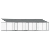 VidaXL Hundehütte mit Dach und Türen 8x2x2 m verzinkter Stahl grau