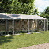 VidaXL Hundehütte mit Dach und Türen 8x2x2 m verzinkter Stahl grau