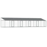 VidaXL Hundehütte mit Dach und Türen 10x2x2 m verzinkter Stahl grau
