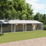 VidaXL Hundehütte mit Dach und Türen 10x2x2 m verzinkter Stahl grau