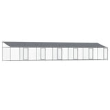 VidaXL Hundehütte mit Dach und Türen 12x2x2 m verzinkter Stahl grau