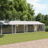 VidaXL Hundehütte mit Dach und Türen 12x2x2 m verzinkter Stahl grau