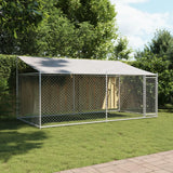 VidaXL Hundehütte mit Dach und Tür 4x2x2 m verzinkter Stahl grau