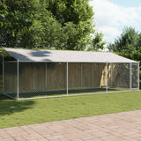 VidaXL Hundehütte mit Dach und Tür 6x2x2 m verzinkter Stahl grau