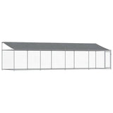 VidaXL Hundehütte mit Dach und Tür 8x2x2 m verzinkter Stahl grau