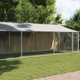 VidaXL Hundehütte mit Dach und Tür 8x2x2 m verzinkter Stahl grau