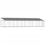 VidaXL Hundehütte mit Dach und Tür 10x2x2 m verzinkter Stahl grau