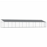 VidaXL Hundehütte mit Dach und Tür 12x2x2 m verzinkter Stahl grau