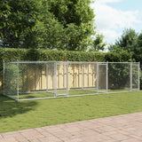 VidaXL Hundehütte mit Türen 6x2x1,5 m verzinkter Stahl grau