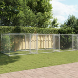 VidaXL Hundehütte mit Türen 6x2x1,5 m verzinkter Stahl grau