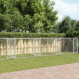 VidaXL Hundehütte mit Türen 10x2x1,5 m verzinkter Stahl grau