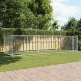 VidaXL Hundehütte mit Tür 6x2x1,5 m verzinkter Stahl grau