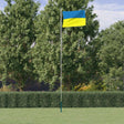 Vidaxxl Flagge mit Fahnenmast Ukraine 6,23 m Aluminium