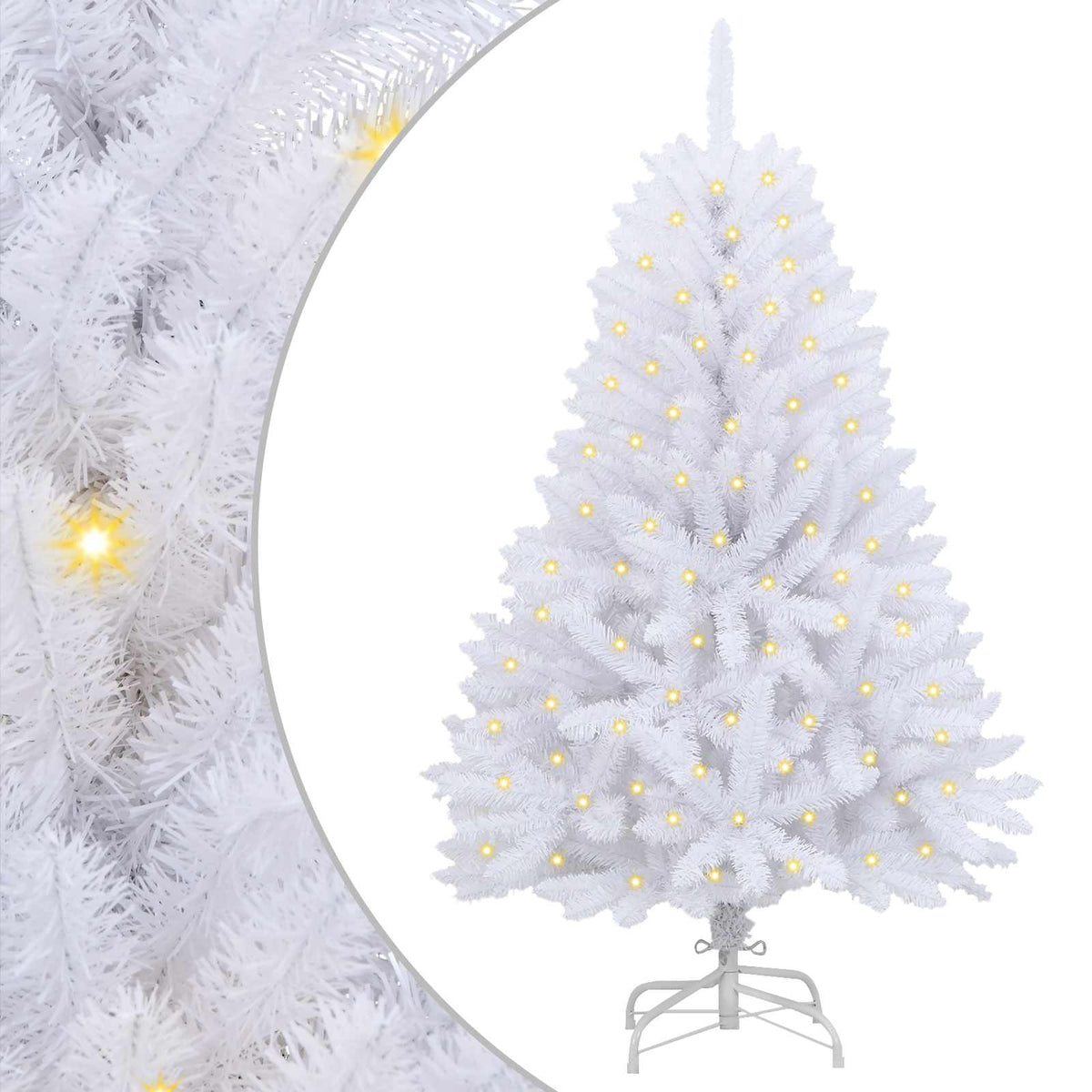 Vidaxl kunstkerstboom 150 led's pvc en staal wit