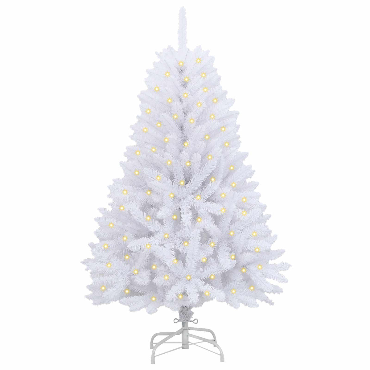 Vidaxl kunstkerstboom 150 led's pvc en staal wit