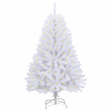 Vidaxl kunstkerstboom 150 led's pvc en staal wit
