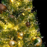 VidaXL Künstlicher Weihnachtsbaum mit 150 LEDs, Kugeln und Schnee 120 cm