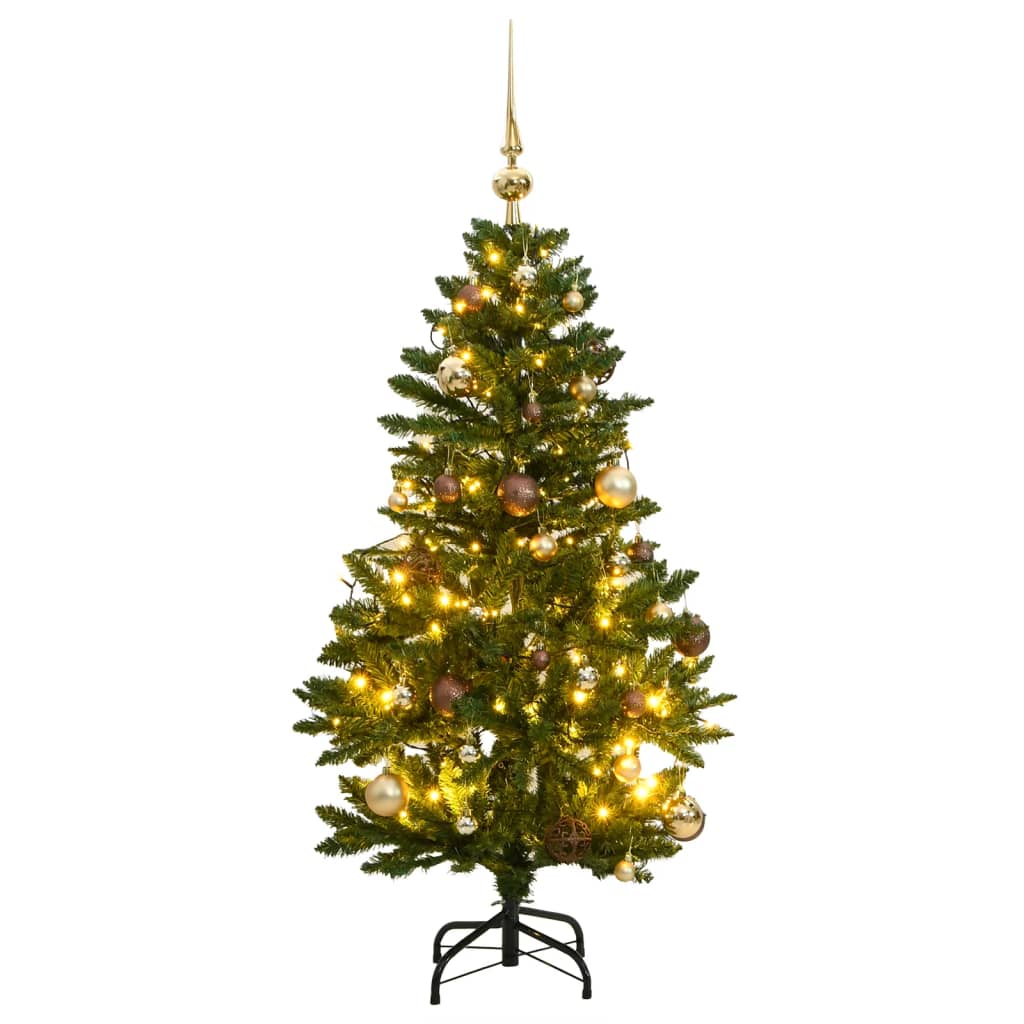 VidaXL Künstlicher Weihnachtsbaum mit Scharnieren 150 LEDs und Weihnachtskugeln 150 cm