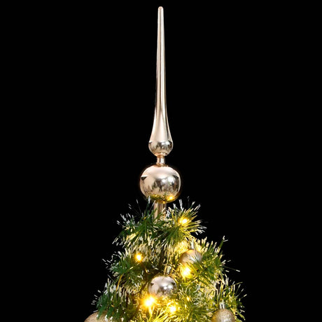 VidaXL Künstlicher Weihnachtsbaum mit 150 LEDs, Kugeln und Schnee 120 cm