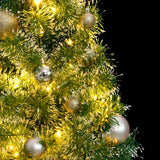 VidaXL Künstlicher Weihnachtsbaum mit 150 LEDs, Kugeln und Schnee 120 cm