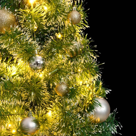 VidaXL Künstlicher Weihnachtsbaum mit 150 LEDs, Kugeln und Schnee 120 cm