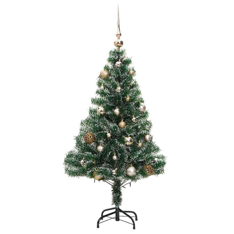 VidaXL Künstlicher Weihnachtsbaum mit 150 LEDs, Kugeln und Schnee 120 cm