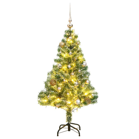 VidaXL Künstlicher Weihnachtsbaum 150 LEDs, Kugeln und Schnee 150 cm