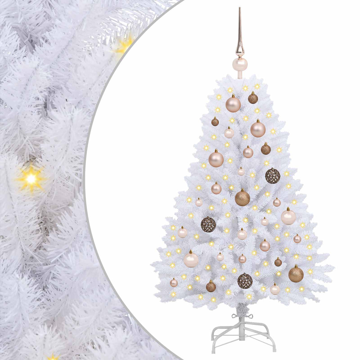 Vidaxl kunstkerstboom 120 cm pvc en staal wit