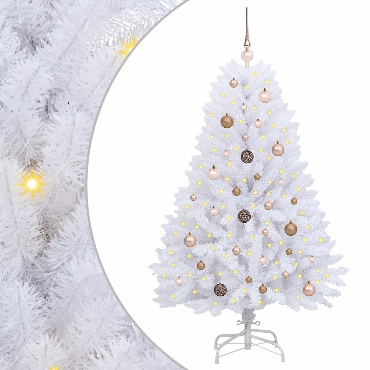 Vidaxl kunstkerstboom 150 cm pvc en staal wit