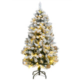 VidaXL Künstlicher Weihnachtsbaum mit Scharnieren 150 LEDs und Weihnachtskugeln 150 cm