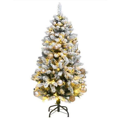 VidaXL Künstlicher Weihnachtsbaum mit Scharnieren 150 LEDs und Weihnachtskugeln 150 cm