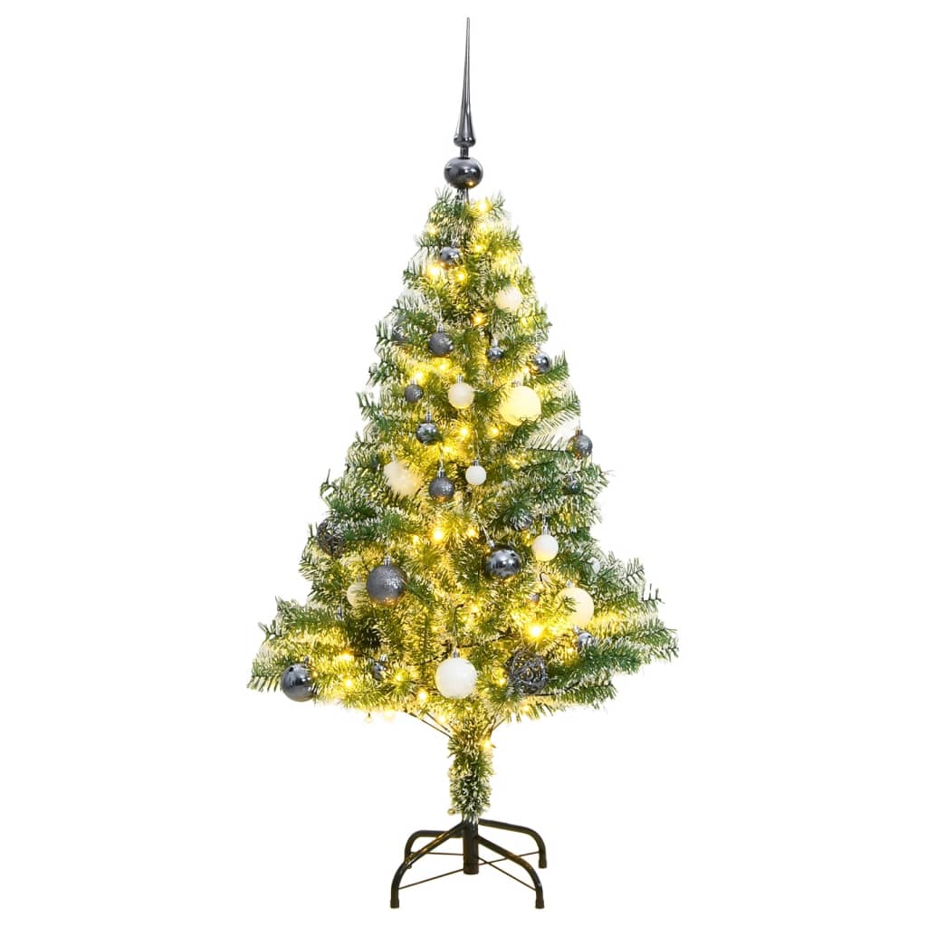 VidaXL Künstlicher Weihnachtsbaum mit 150 LEDs, Kugeln und Schnee 120 cm
