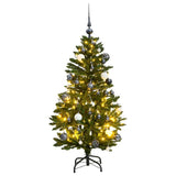 VidaXL Künstlicher Weihnachtsbaum mit Scharnieren 150 LED und Weihnachtskugeln 120 cm