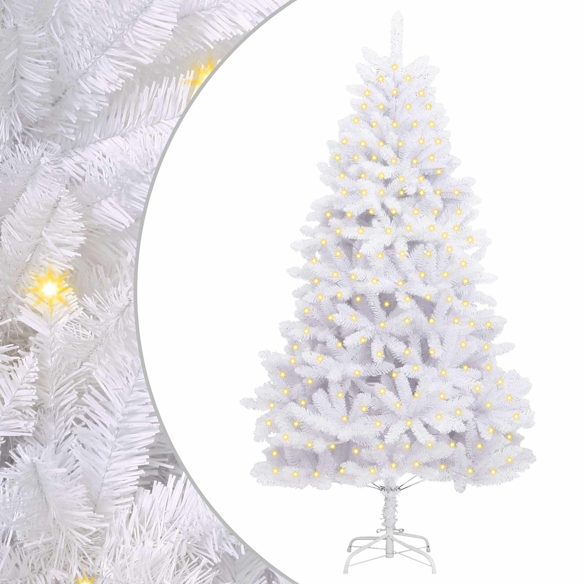 Vidaxl kunstkerstboom 300 led's pvc en staal wit