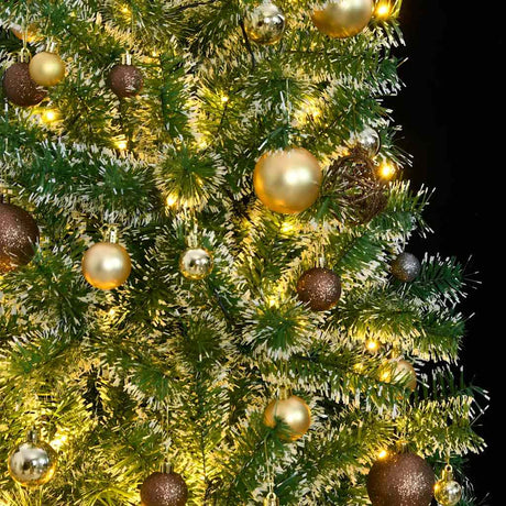 VidaXL Künstlicher Weihnachtsbaum mit 300 LEDs, Kugeln und Schnee 210 cm