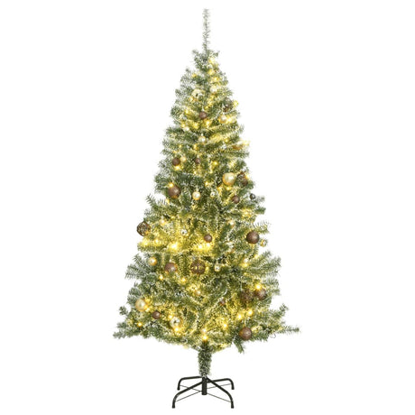 VidaXL Künstlicher Weihnachtsbaum mit 300 LEDs, Kugeln und Schnee 240 cm